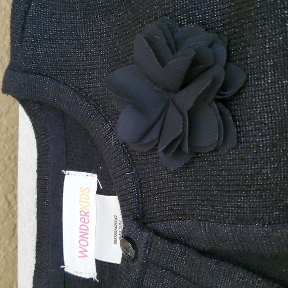 🆕️ WONDERKIDS 2-PIECE Black & Red Holiday Shimmer Bolero Cardigan SIZE: 4T - Picture 5 of 9